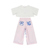 Emilio Pucci Kids Girl's Ivory & Light Blue Set of Top & Trouser