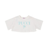 Emilio Pucci Kids Girl's Ivory & Light Blue Set of Top & Trouser
