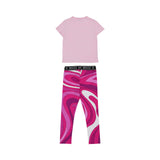 Emilio Pucci Kids Girl's Pink Pesci Logo T-Shirt & Iride Print Leggings Set