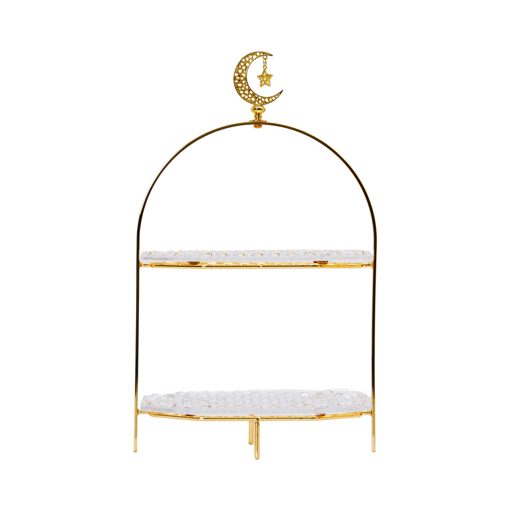 Ele 4PM Two-Tiered Serving Stand with Crescent Moon Accent | Cake Stand | Cookie Stand | Home and Furniture Home | Home and Furniture Home Table Top Ele 4PM Two-Tiered Serving Stand with Crescent Moon Accent | Cake Stand | Cookie Stand | Home and Furniture Home | Home and Furniture Home Table Top