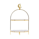 Ele 4PM Two-Tiered Serving Stand with Crescent Moon Accent