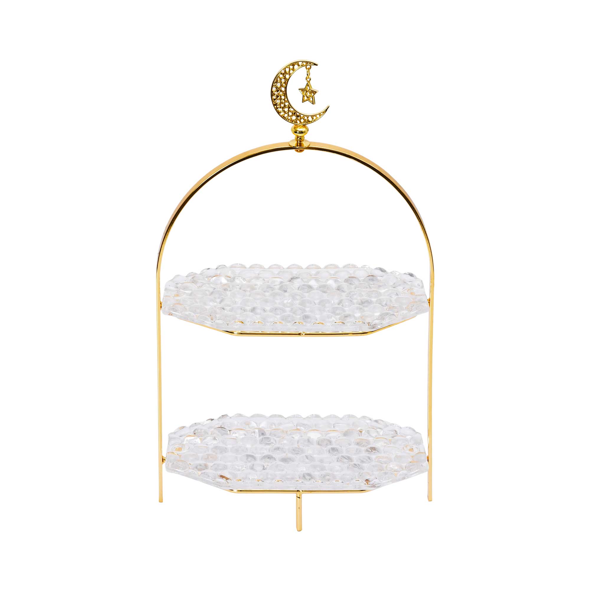Ele 4PM Two-Tiered Serving Stand with Crescent Moon Accent | Cake Stand | Cookie Stand | Home and Furniture Home | Home and Furniture Home Table Top Ele 4PM Two-Tiered Serving Stand with Crescent Moon Accent | Cake Stand | Cookie Stand | Home and Furniture Home | Home and Furniture Home Table Top