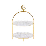 Ele 4PM Two-Tiered Serving Stand with Crescent Moon Accent