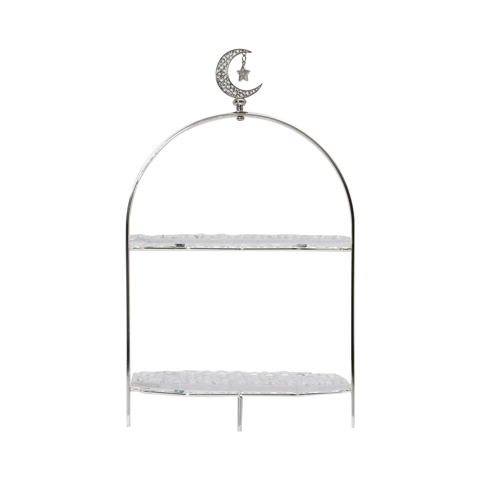 Ele 4PM Two-Tiered Serving Stand with Crescent Moon Accent | Cake Stand | Cookie Stand | Home and Furniture Home | Home and Furniture Home Table Top Ele 4PM Two-Tiered Serving Stand with Crescent Moon Accent | Cake Stand | Cookie Stand | Home and Furniture Home | Home and Furniture Home Table Top
