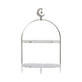 Ele 4PM Two-Tiered Serving Stand with Crescent Moon Accent