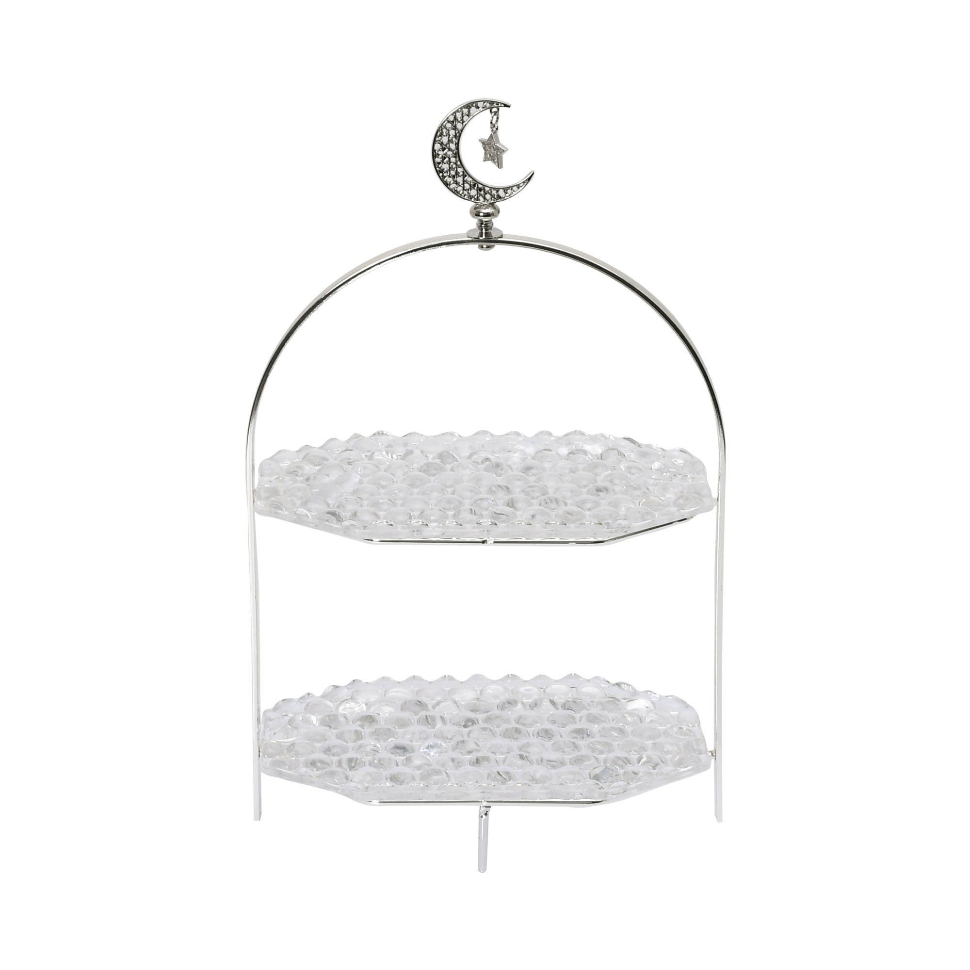 Ele 4PM Two-Tiered Serving Stand with Crescent Moon Accent | Cake Stand | Cookie Stand | Home and Furniture Home | Home and Furniture Home Table Top Ele 4PM Two-Tiered Serving Stand with Crescent Moon Accent | Cake Stand | Cookie Stand | Home and Furniture Home | Home and Furniture Home Table Top