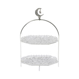 Ele 4PM Two-Tiered Serving Stand with Crescent Moon Accent