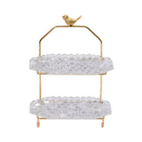 Ele 4PM Two-Tiered Serving Stand with Bird Accent