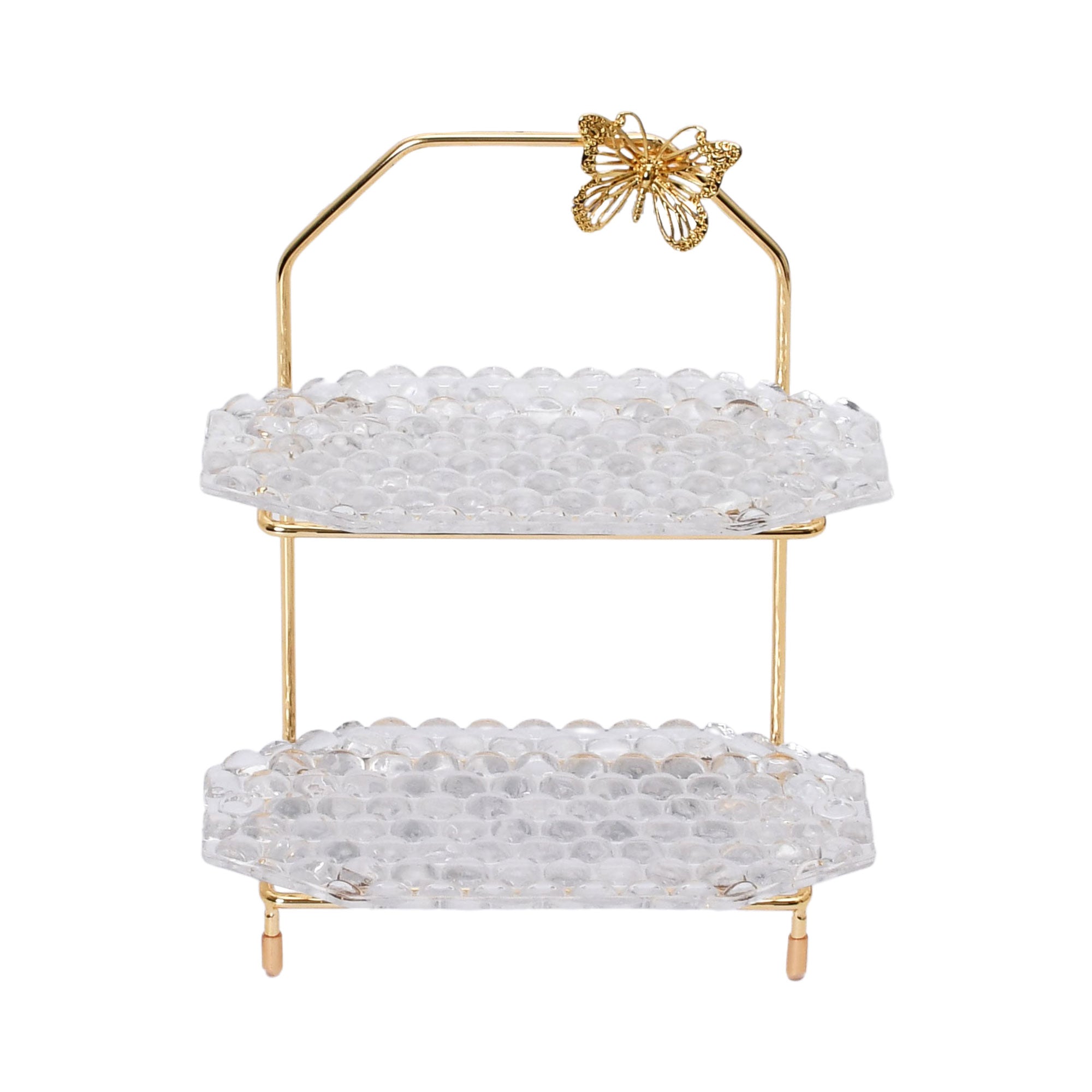 Ele 4PM Two-Tiered Serving Stand with Butterfly Accent | Cake Stand | Glassware | Home and Furniture Home | Home and Furniture Home Table Top Ele 4PM Two-Tiered Serving Stand with Butterfly Accent | Cake Stand | Glassware | Home and Furniture Home | Home and Furniture Home Table Top