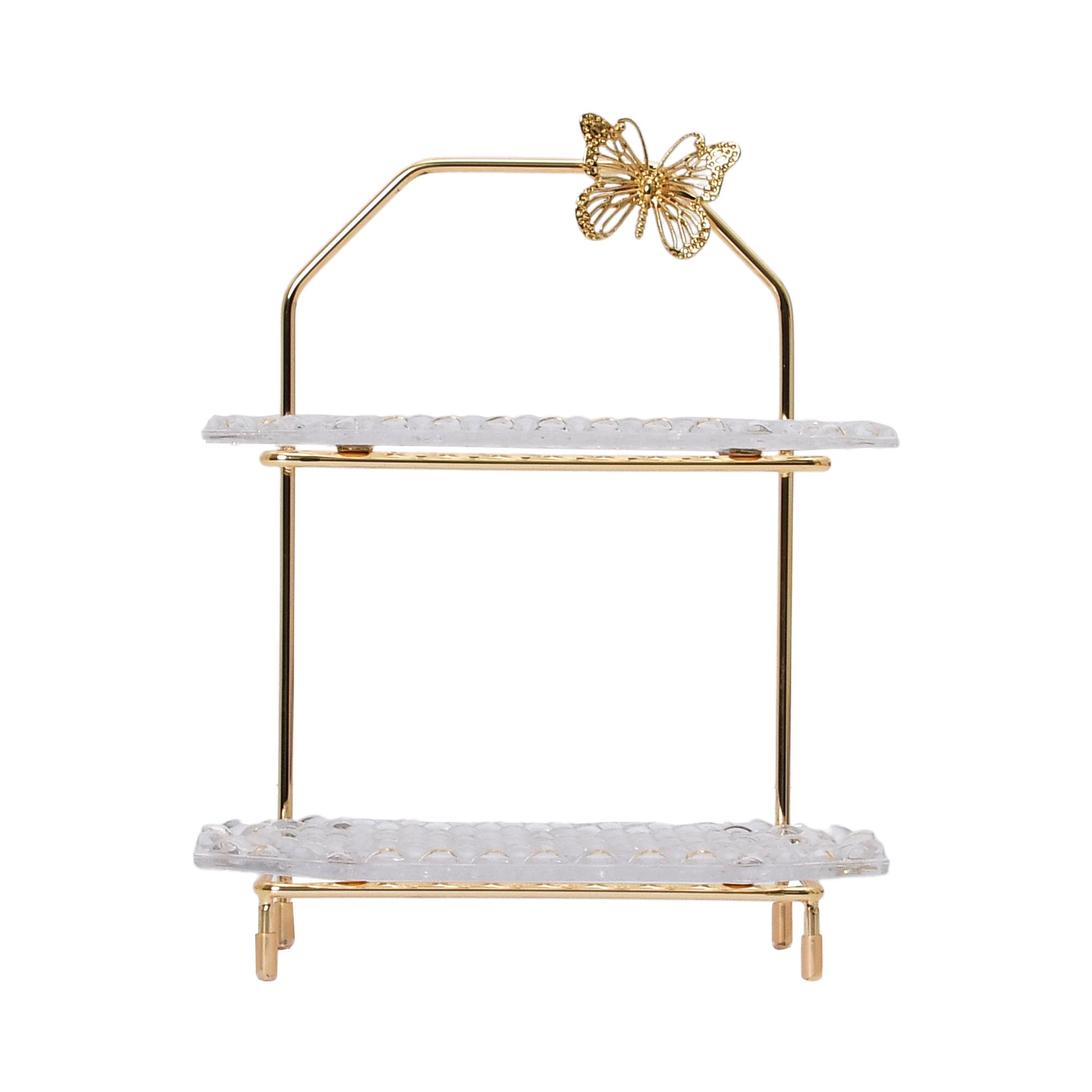 Ele 4PM Two-Tiered Serving Stand with Butterfly Accent | Cake Stand | Glassware | Home and Furniture Home | Home and Furniture Home Table Top Ele 4PM Two-Tiered Serving Stand with Butterfly Accent | Cake Stand | Glassware | Home and Furniture Home | Home and Furniture Home Table Top