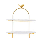 Ele 4PM Two-Tiered Serving Stand with Bird Accent