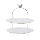 Ele 4PM Two-Tiered Serving Stand with Bird Accent