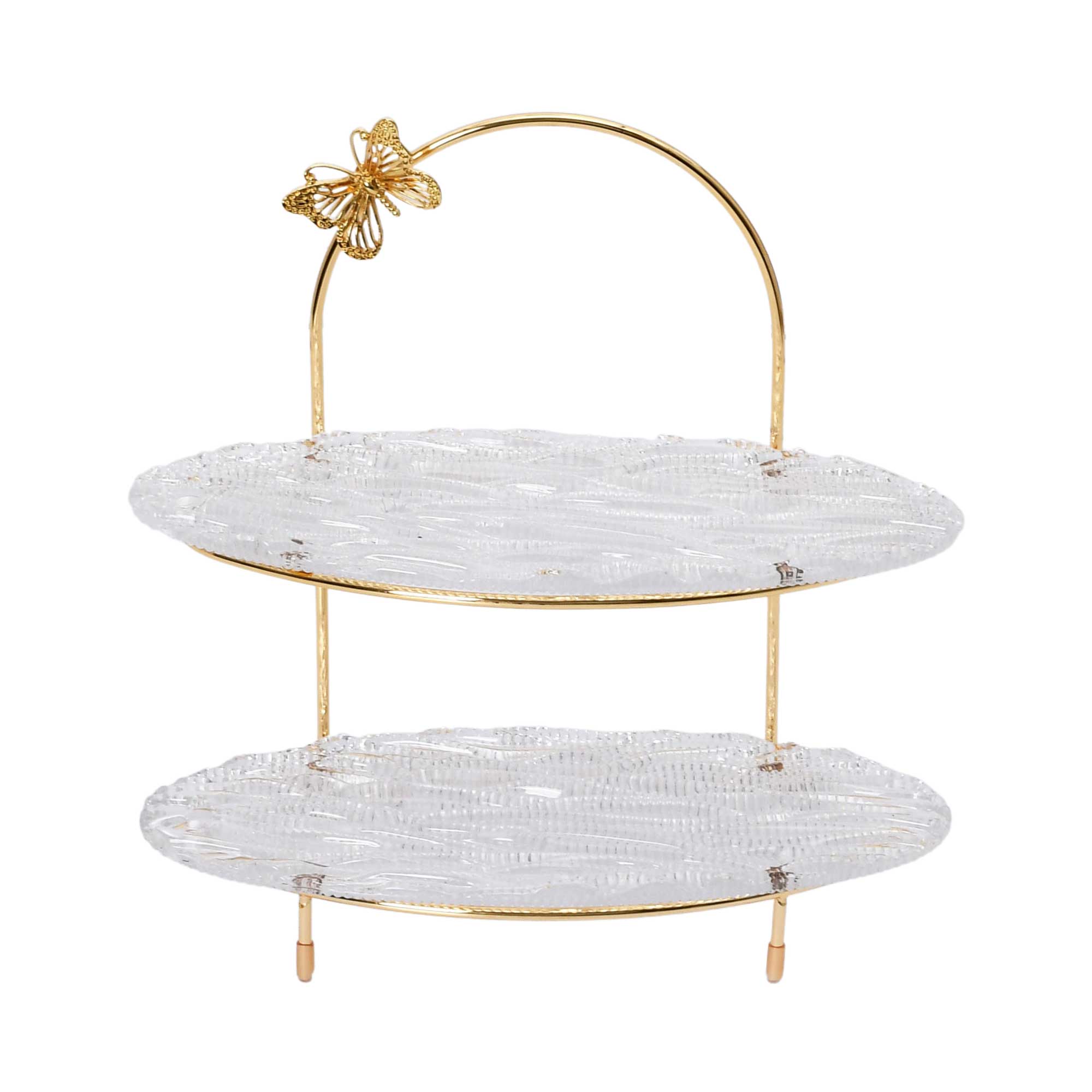 Ele 4PM Two-Tiered Serving Stand with Butterfly Accent | Cake Stand | Home and Furniture Home | Home and Furniture Home Table Top Ele 4PM Two-Tiered Serving Stand with Butterfly Accent | Cake Stand | Home and Furniture Home | Home and Furniture Home Table Top