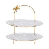Ele 4PM Two-Tiered Serving Stand with Butterfly Accent