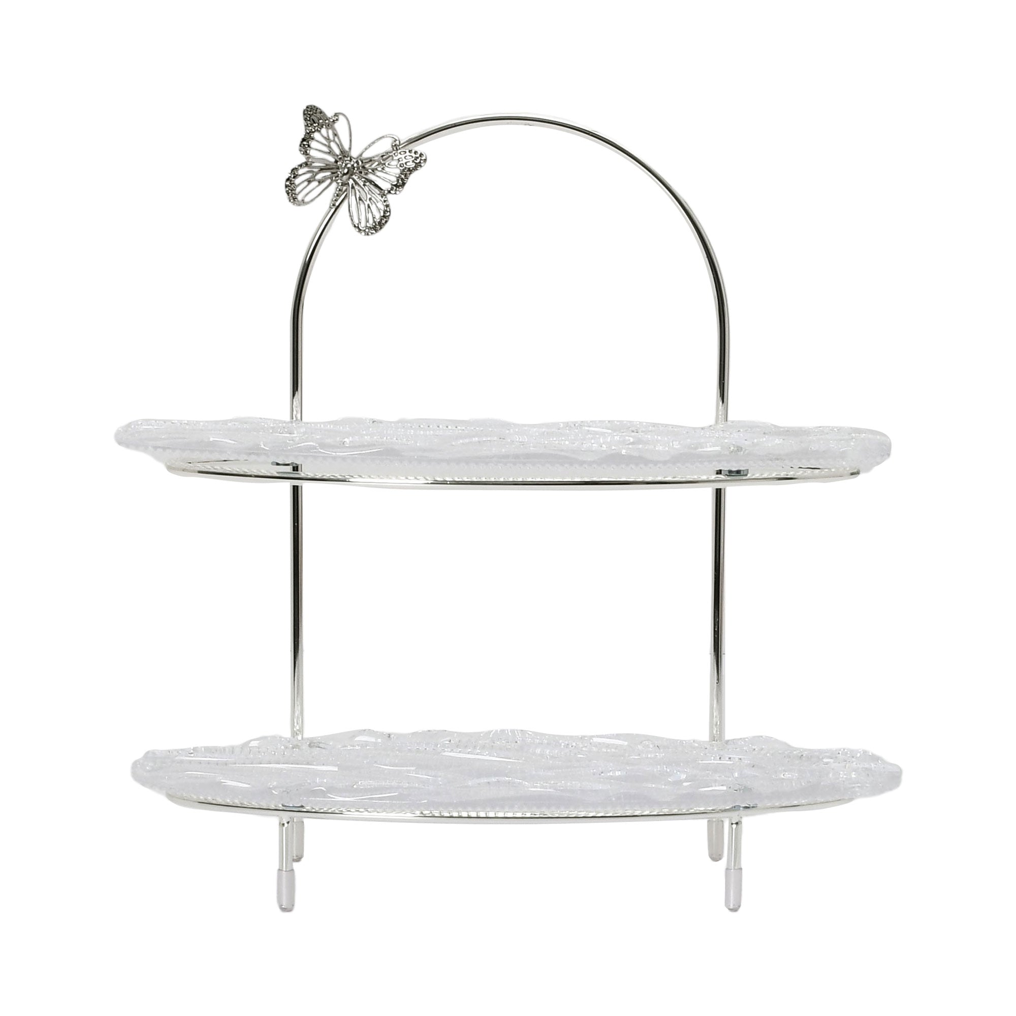 Ele 4PM Two-Tiered Serving Stand with Butterfly Accent | Cake Stand | Home and Furniture Home | Home and Furniture Home Table Top Ele 4PM Two-Tiered Serving Stand with Butterfly Accent | Cake Stand | Home and Furniture Home | Home and Furniture Home Table Top