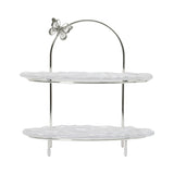 Ele 4PM Two-Tiered Serving Stand with Butterfly Accent