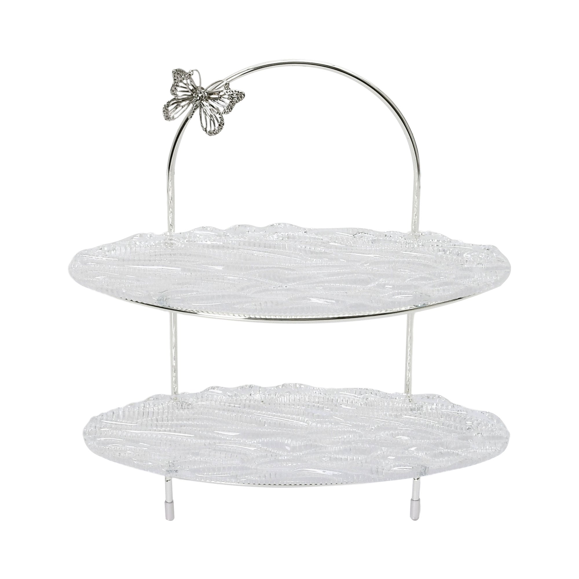 Ele 4PM Two-Tiered Serving Stand with Butterfly Accent | Cake Stand | Home and Furniture Home | Home and Furniture Home Table Top Ele 4PM Two-Tiered Serving Stand with Butterfly Accent | Cake Stand | Home and Furniture Home | Home and Furniture Home Table Top