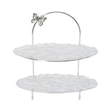 Ele 4PM Two-Tiered Serving Stand with Butterfly Accent