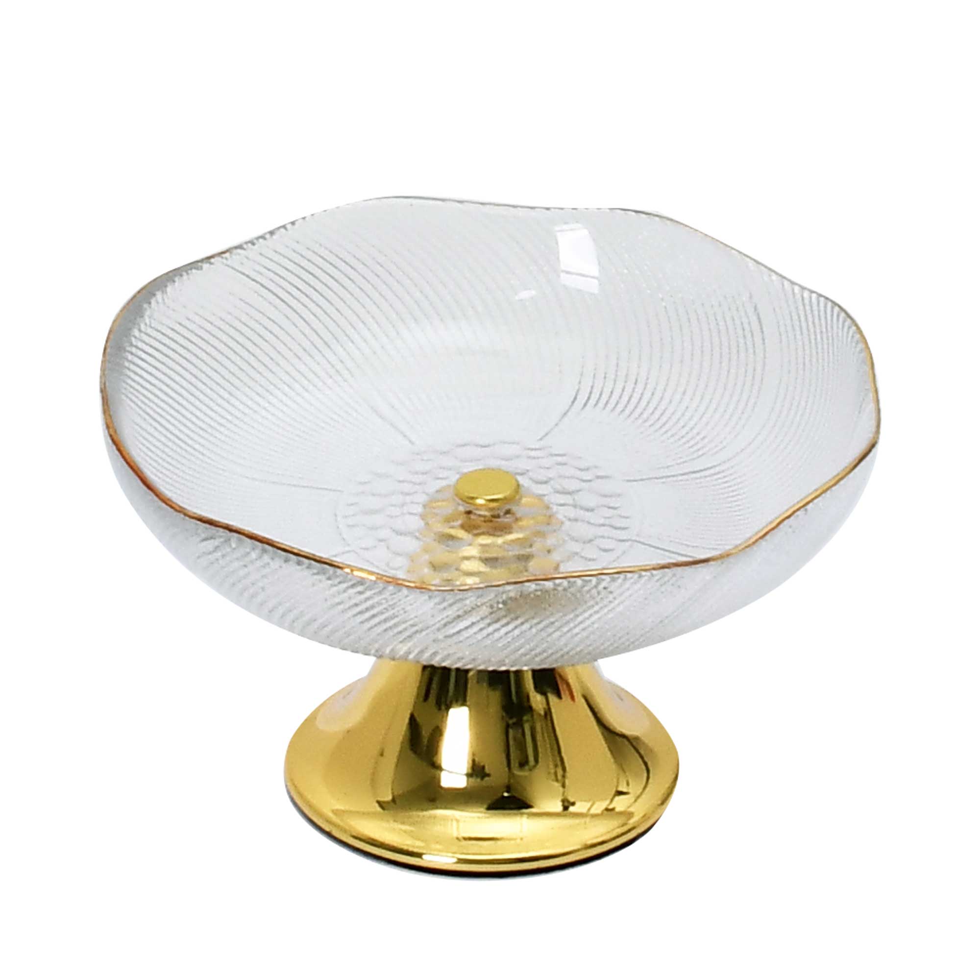 Ele 4PM Fluted Glass Pedestal Bowl | Dessert Plate | Home and Furniture Home | Home and Furniture Home Table Top Ele 4PM Fluted Glass Pedestal Bowl | Dessert Plate | Home and Furniture Home | Home and Furniture Home Table Top