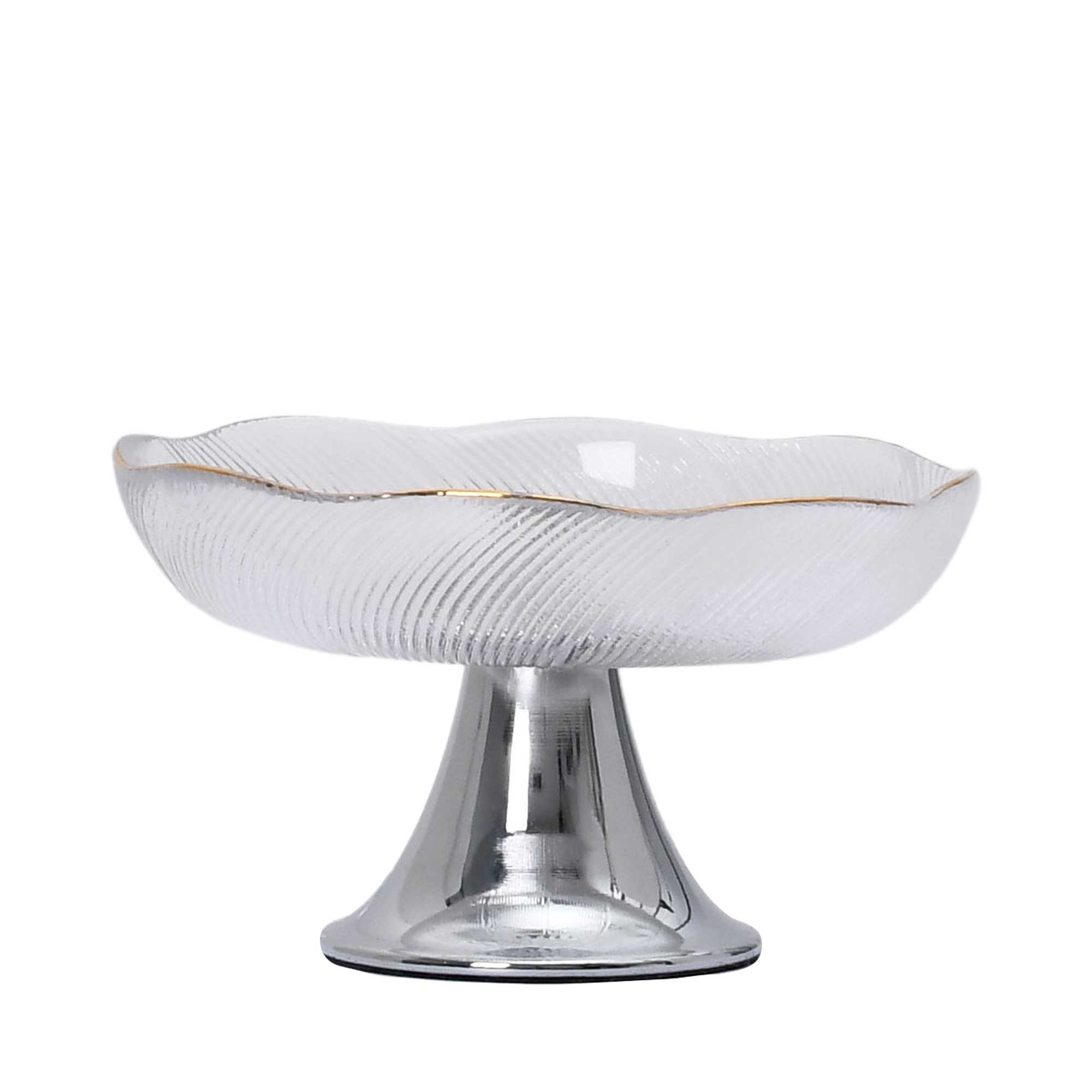 Ele 4PM Fluted Glass Pedestal Bowl | Dessert Plate | Home and Furniture Home | Home and Furniture Home Table Top Ele 4PM Fluted Glass Pedestal Bowl | Dessert Plate | Home and Furniture Home | Home and Furniture Home Table Top