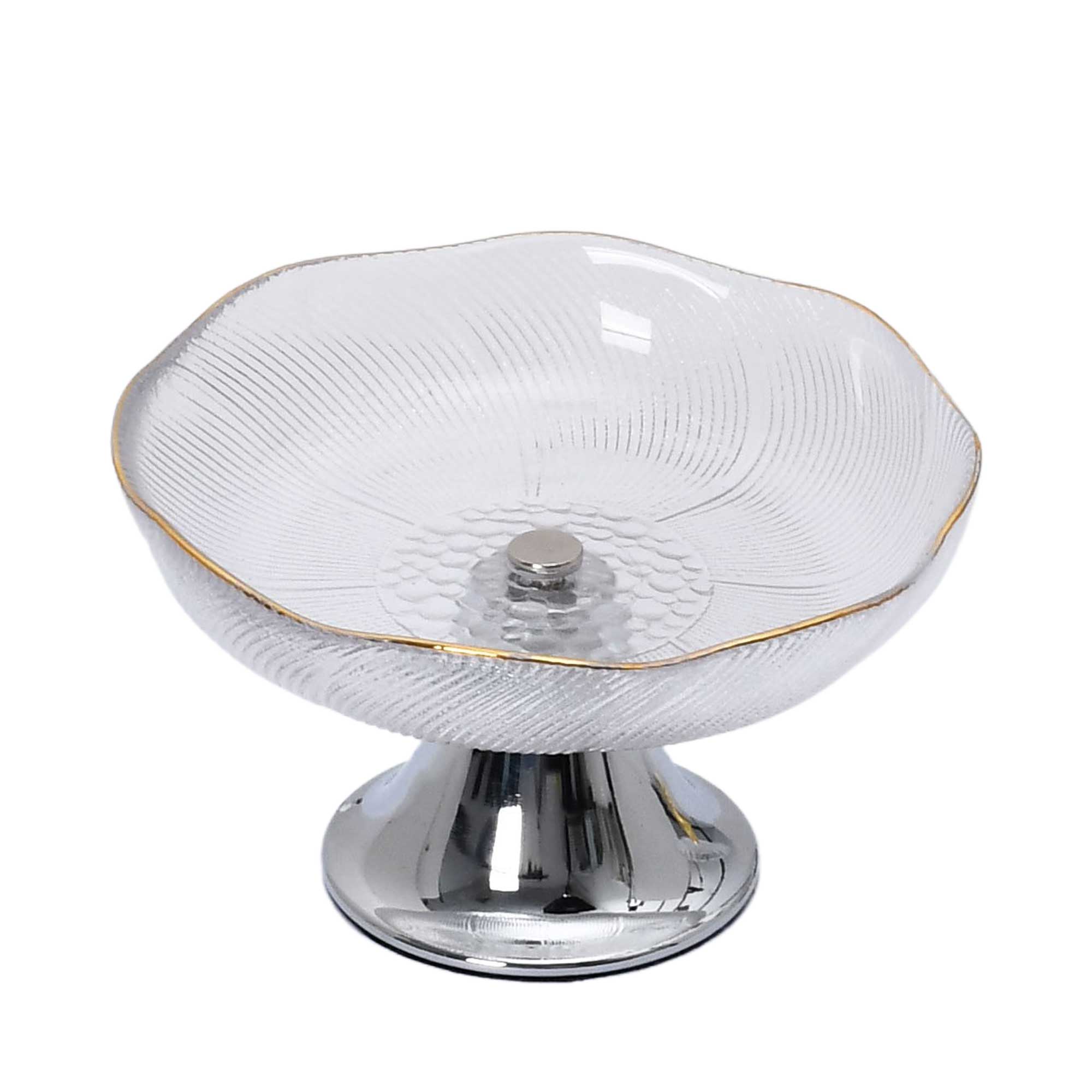 Ele 4PM Fluted Glass Pedestal Bowl | Dessert Plate | Home and Furniture Home | Home and Furniture Home Table Top Ele 4PM Fluted Glass Pedestal Bowl | Dessert Plate | Home and Furniture Home | Home and Furniture Home Table Top