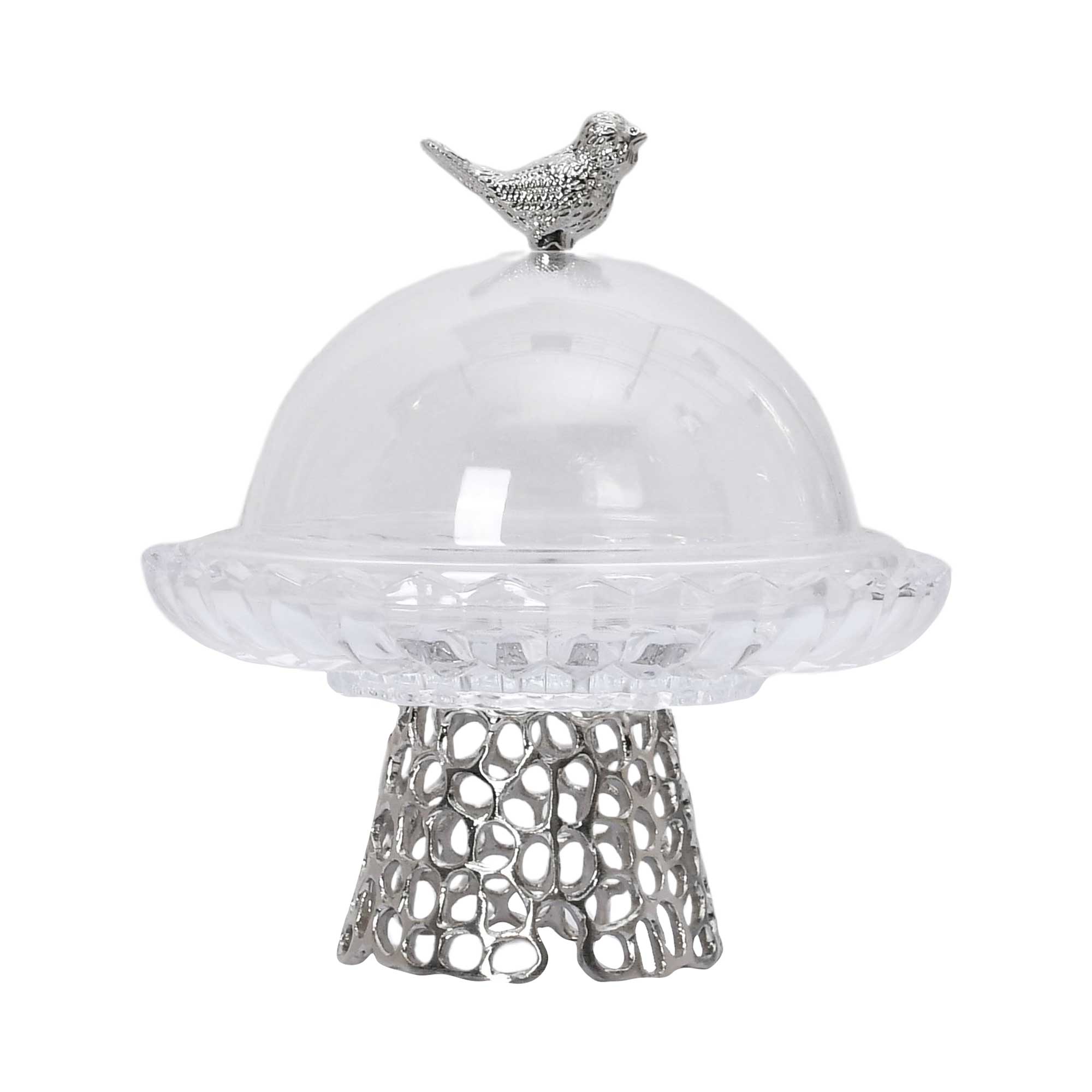 Ele 4PM Covered Dessert Stand with Bird Accent | Dessert Plate | Glassware | Home and Furniture Home | Home and Furniture Home Table Top Ele 4PM Covered Dessert Stand with Bird Accent | Dessert Plate | Glassware | Home and Furniture Home | Home and Furniture Home Table Top
