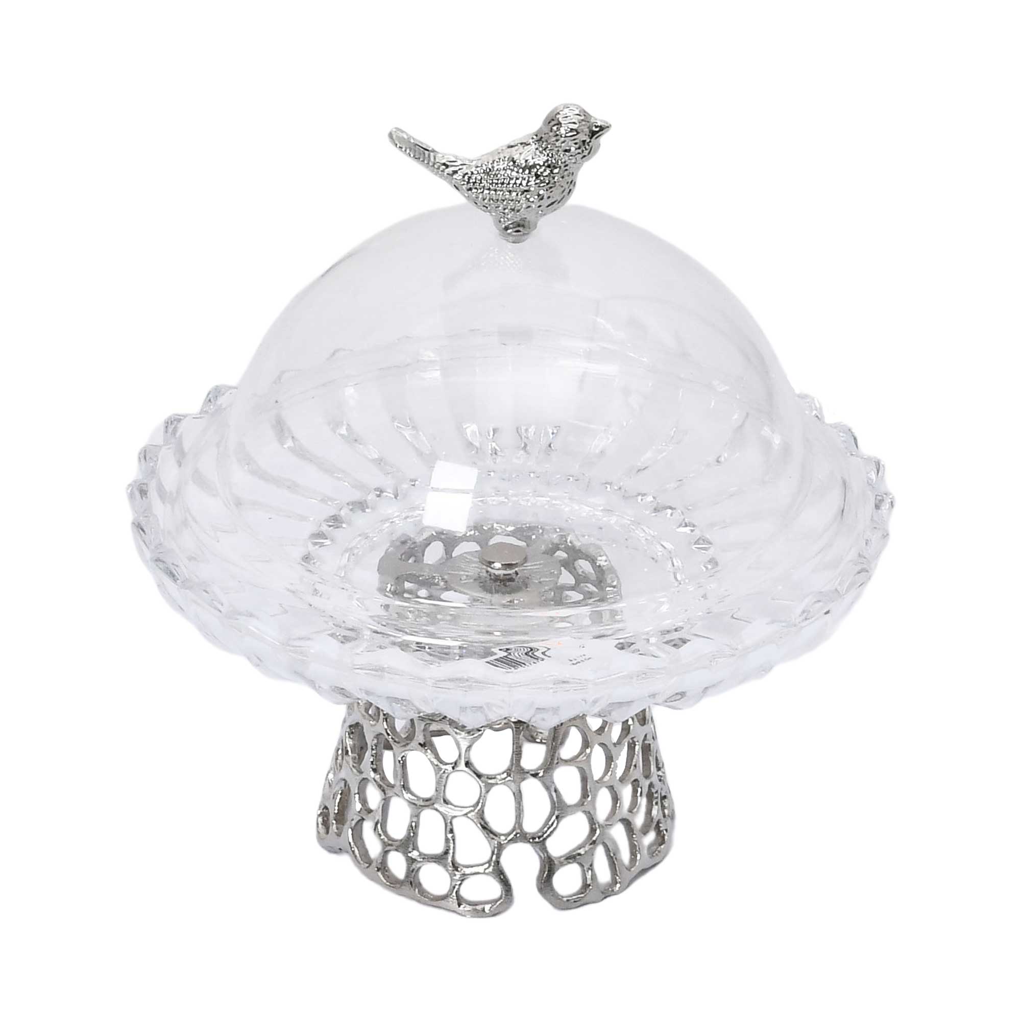 Ele 4PM Covered Dessert Stand with Bird Accent | Dessert Plate | Glassware | Home and Furniture Home | Home and Furniture Home Table Top Ele 4PM Covered Dessert Stand with Bird Accent | Dessert Plate | Glassware | Home and Furniture Home | Home and Furniture Home Table Top