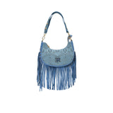 Ermanno Firenze Women's Medium Denim Blue Shoulder Bag