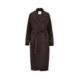Ermanno Firenze Women's Belted Wool Maxi Coat with Embroidery
