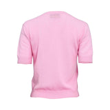 Ermanno Firenze Women's Cashmere-Blend Short-Sleeve Sweater with Embellished Neckline
