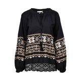 Ermanno Firenze Women's Black Print Blouse