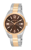 Esprit Men's Brown Dial Silver Rose Gold Watch