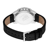 ESPRIT Hudson Chronograph Gents Silver Dial  SIlver Stainless Steel Case Black Leather Strap Watch