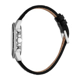 ESPRIT Hudson Chronograph Gents Silver Dial  SIlver Stainless Steel Case Black Leather Strap Watch