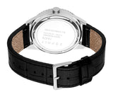 Esprit Men's White Dial Silver-Tone Case & Black Leather Strap Watch