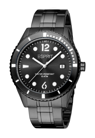 Esprit Waylon Men’s Watch – Black Dial & Bracelet, Stainless Steel, 10 ATM Water Resistant