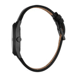 Esprit Johnny II Gents Black Dial Black Stainless Steel Case Black Leather Strap Watch