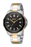 Esprit Men’s Two-Tone Stainless Steel Watch – Black Dial Date Display 10ATM