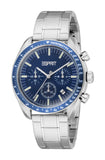 Esprit Men’s Porter Chronograph Watch – Blue Dial, Stainless Steel Bracelet, 10 ATM Water Resistant