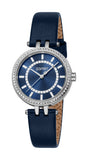 Esprit Lily Women’s Silver Watch with Blue Dial and Crystal Bezel