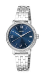 Esprit July Women’s Silver Watch with Blue Dial and Crystal Bezel