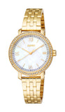 Esprit July Women’s Gold Watch with Mother-of-Pearl Dial and Crystal Bezel