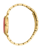Esprit July Women’s Gold Watch with Red Dial and Crystal Bezel