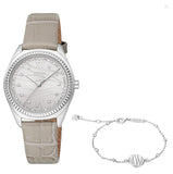 Esprit Ladies' Light Grey Dial Watch with Light Grey Leather Strap Watch