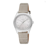 Esprit Ladies' Light Grey Dial Watch with Light Grey Leather Strap Watch