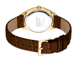 Esprit Uma Women’s Gold Watch with Brown Leather Strap