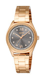 Esprit Uma Women’s Rose Gold Watch with Grey Dial and Crystal Bezel