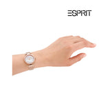 ساعة Esprit Laila ll للسيدات بمينا أبيض وذهبي وردي