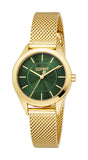 Esprit Ladies' Green Dial Gold-Tone Mesh Bracelet Watch