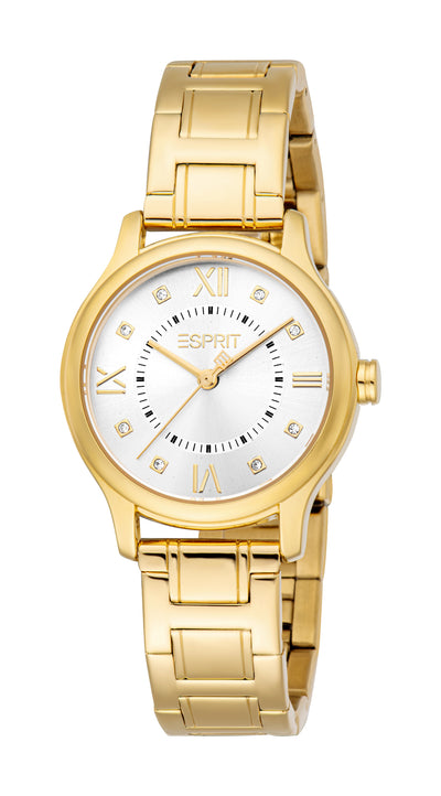 Esprit Ladies' White Dial Gold-Tone Watch